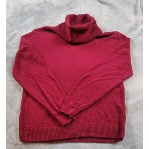 Vtg Pendleton Turtleneck Merino Wool womens Medium knit Sweater Red * tiny flaw
